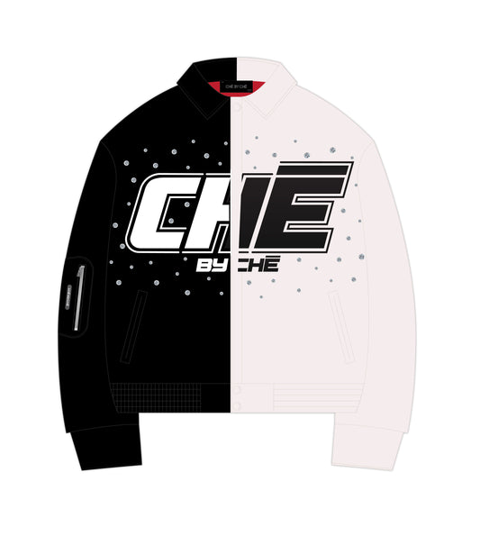 GL93 BLACK & WHITE LEATHER JACKET